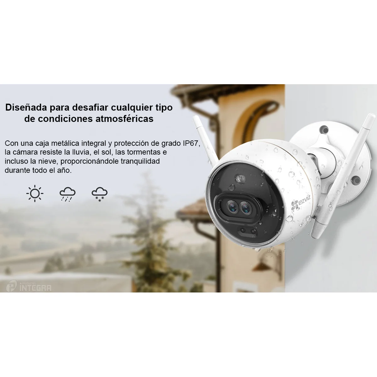 CAMARA WIFI C3X  EXTERIOR C/SIRENA/LUZ 1080p EZVI