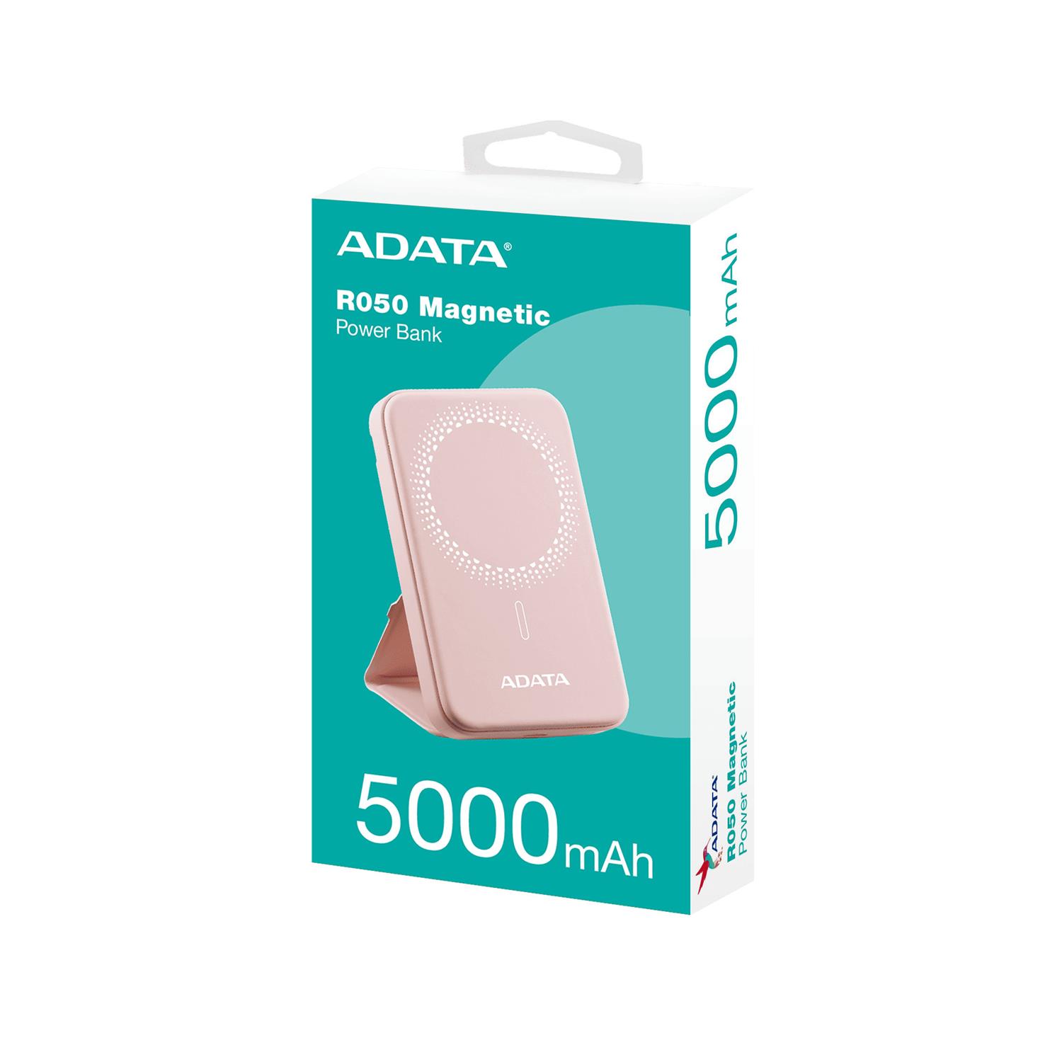 POWER BANK R050 MAGNETICO 5000MA ROSA ADATA - TodoVision