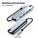 DOCK USB-C x HDMI + HUB USB 3.0 X3 PUERTOS