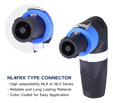 CONECTOR SPEAKON CABLE 4P CODO X1090L