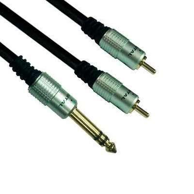 CABLE PLUG 6.3ST X 2 RCA 3m HQ PURESONIC - TodoVision